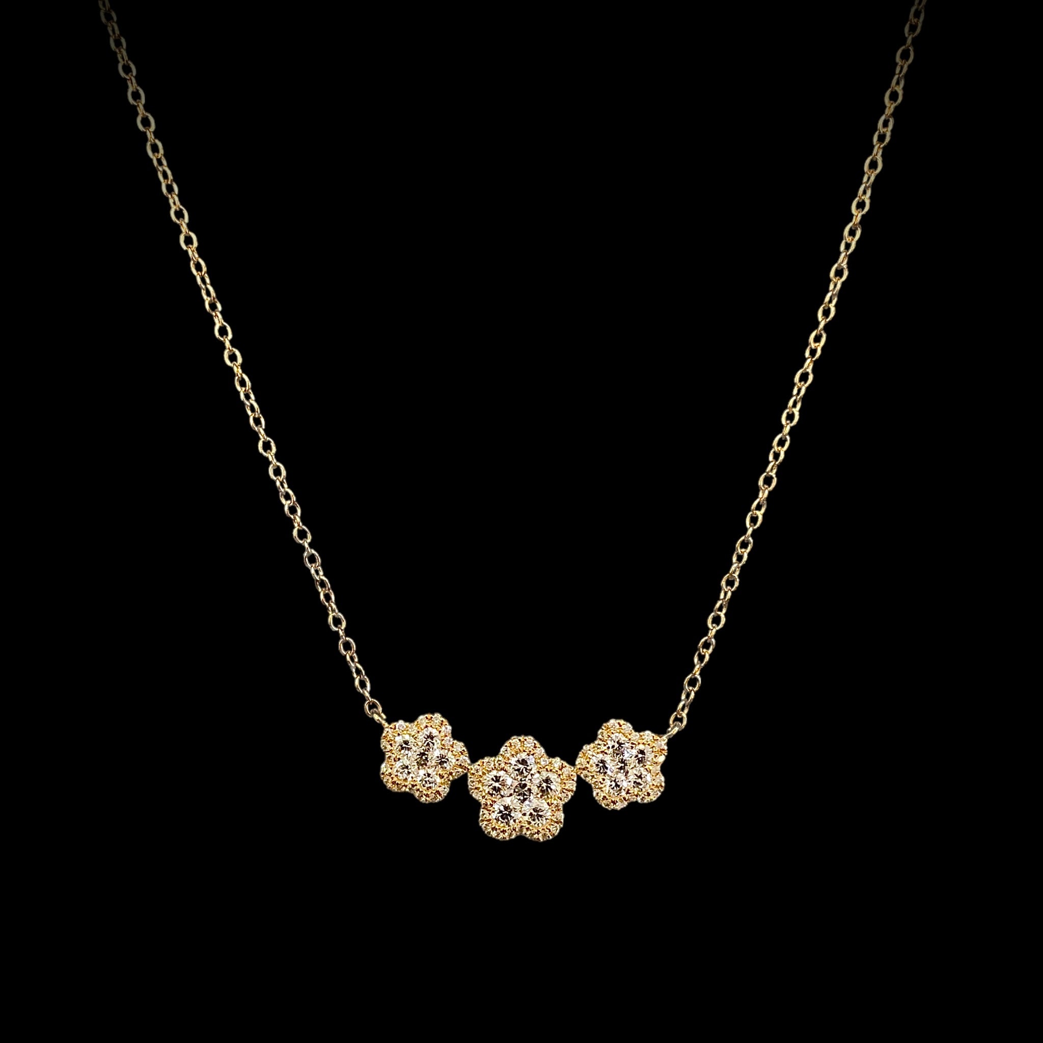 3 Flower Diamond Pendant