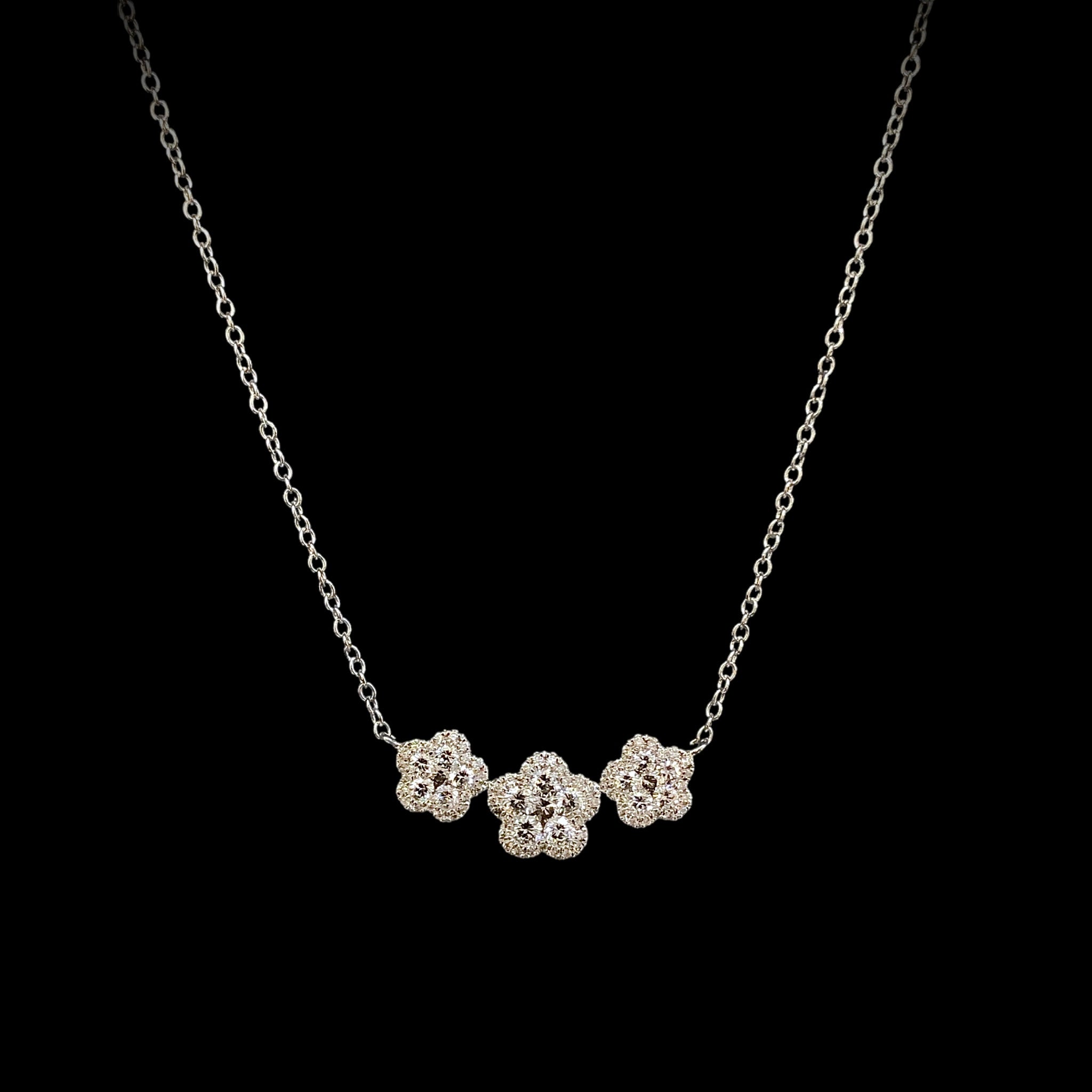 3 Flower Diamond Pendant