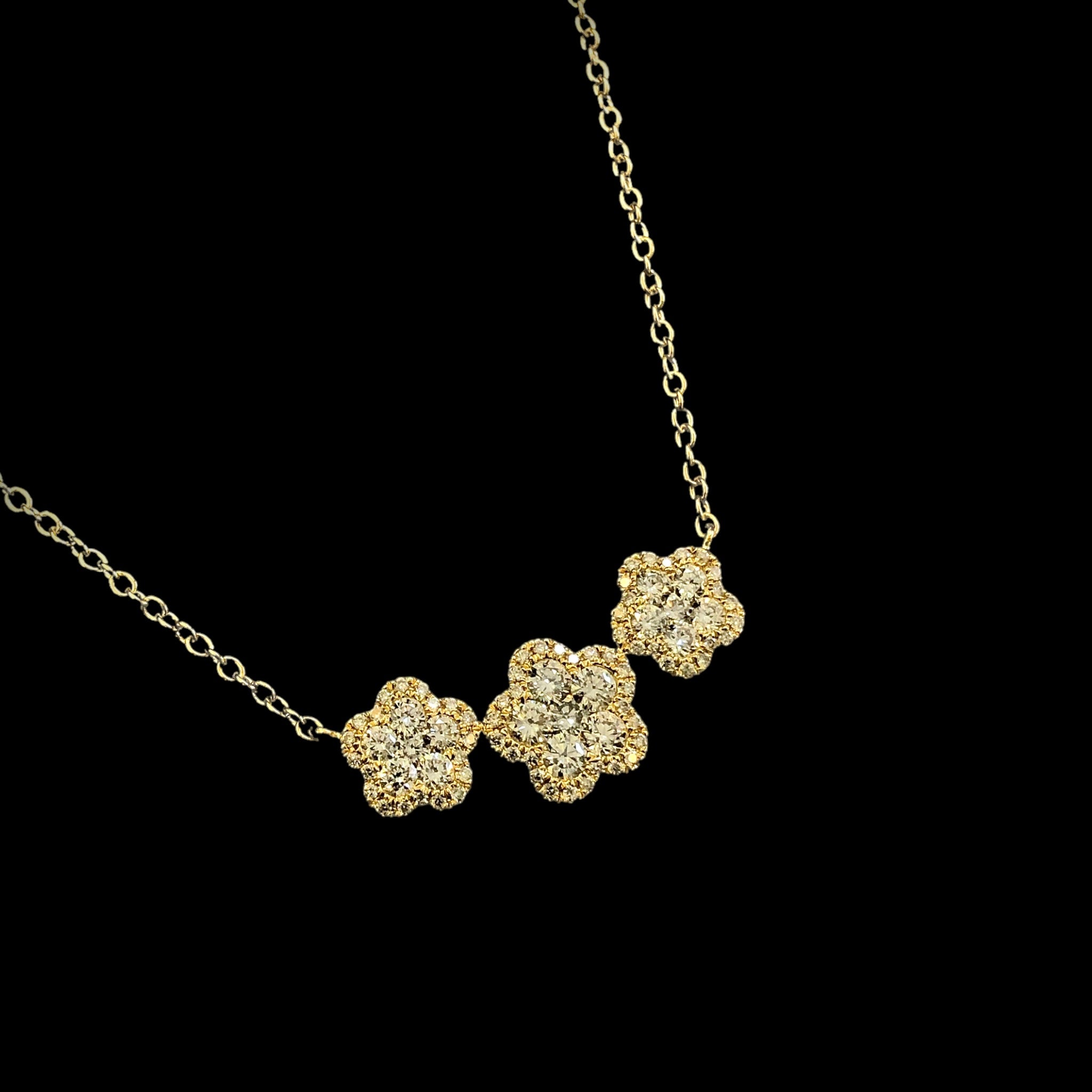 3 Flower Diamond Pendant