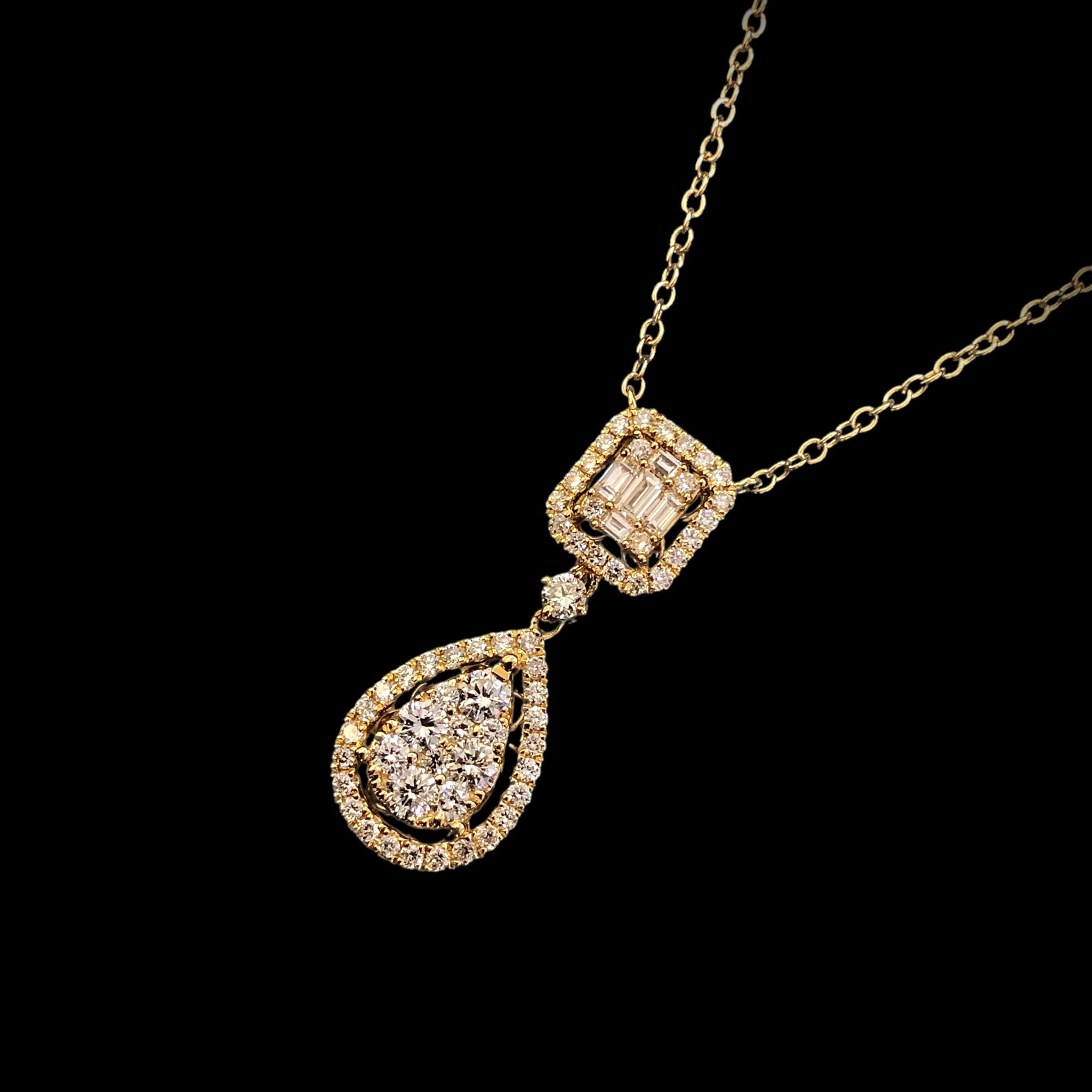 Pear Shape Drop Diamond Pendant