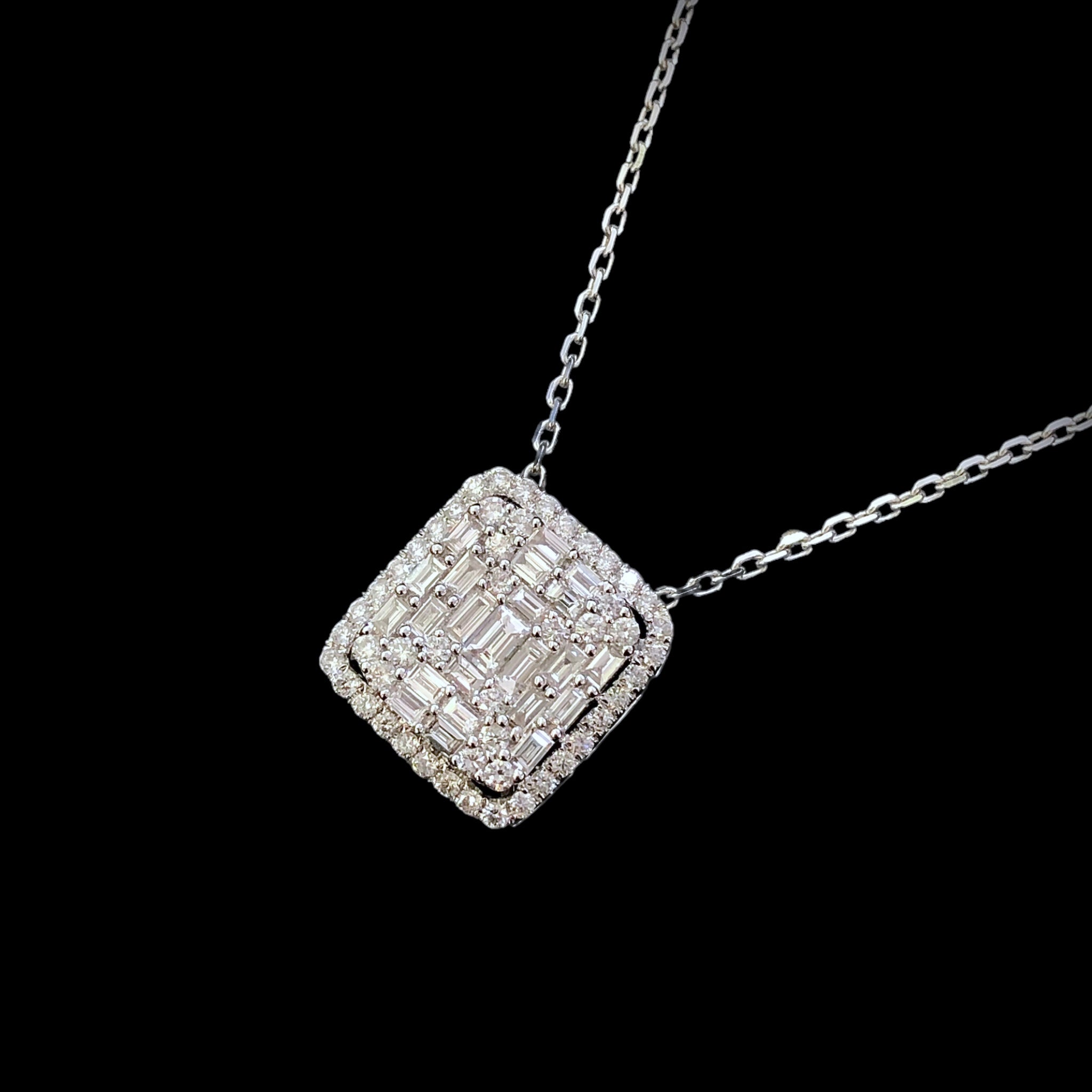 Square Baguette Diamond Pendant