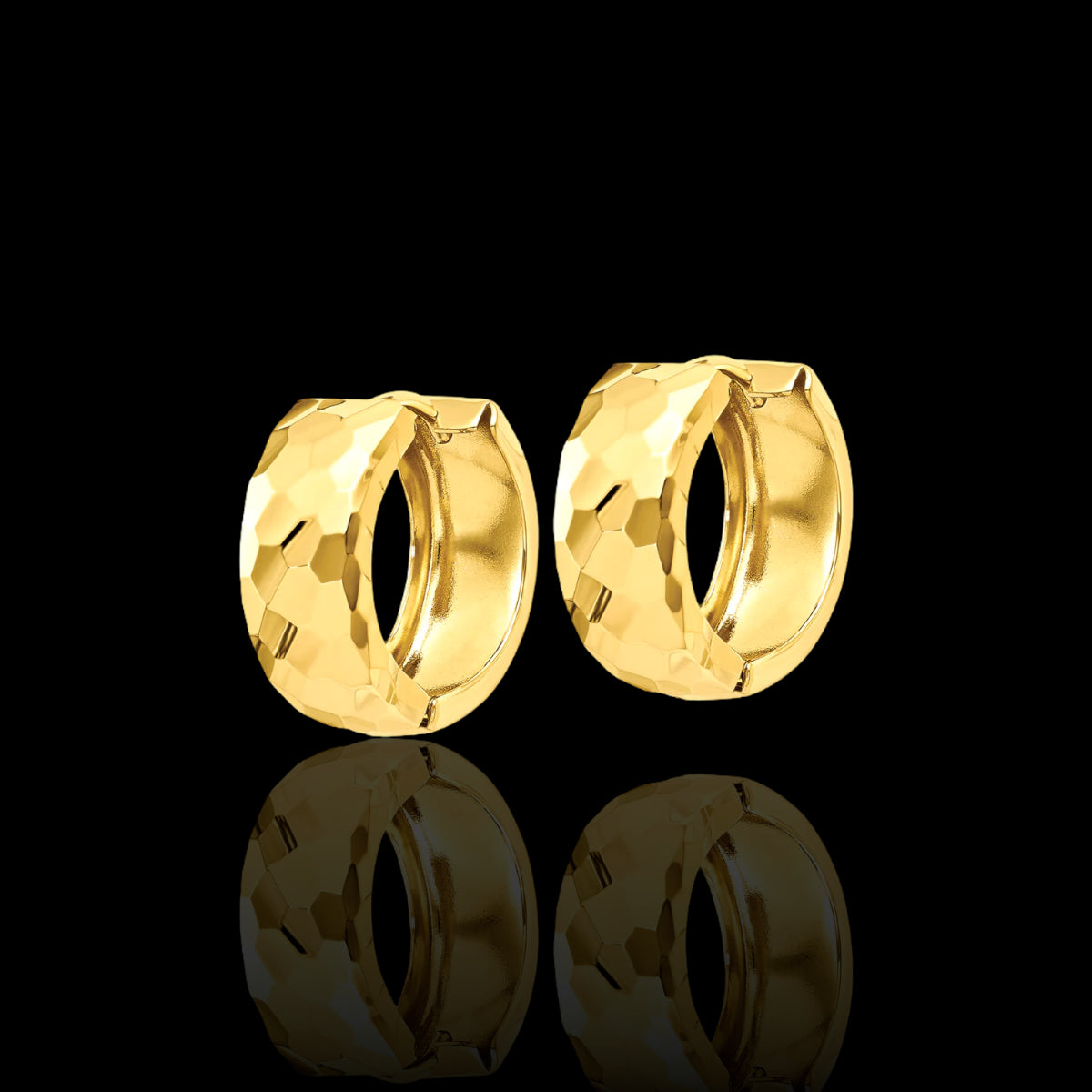 6mm Faceted x Polished Hoop Earrings