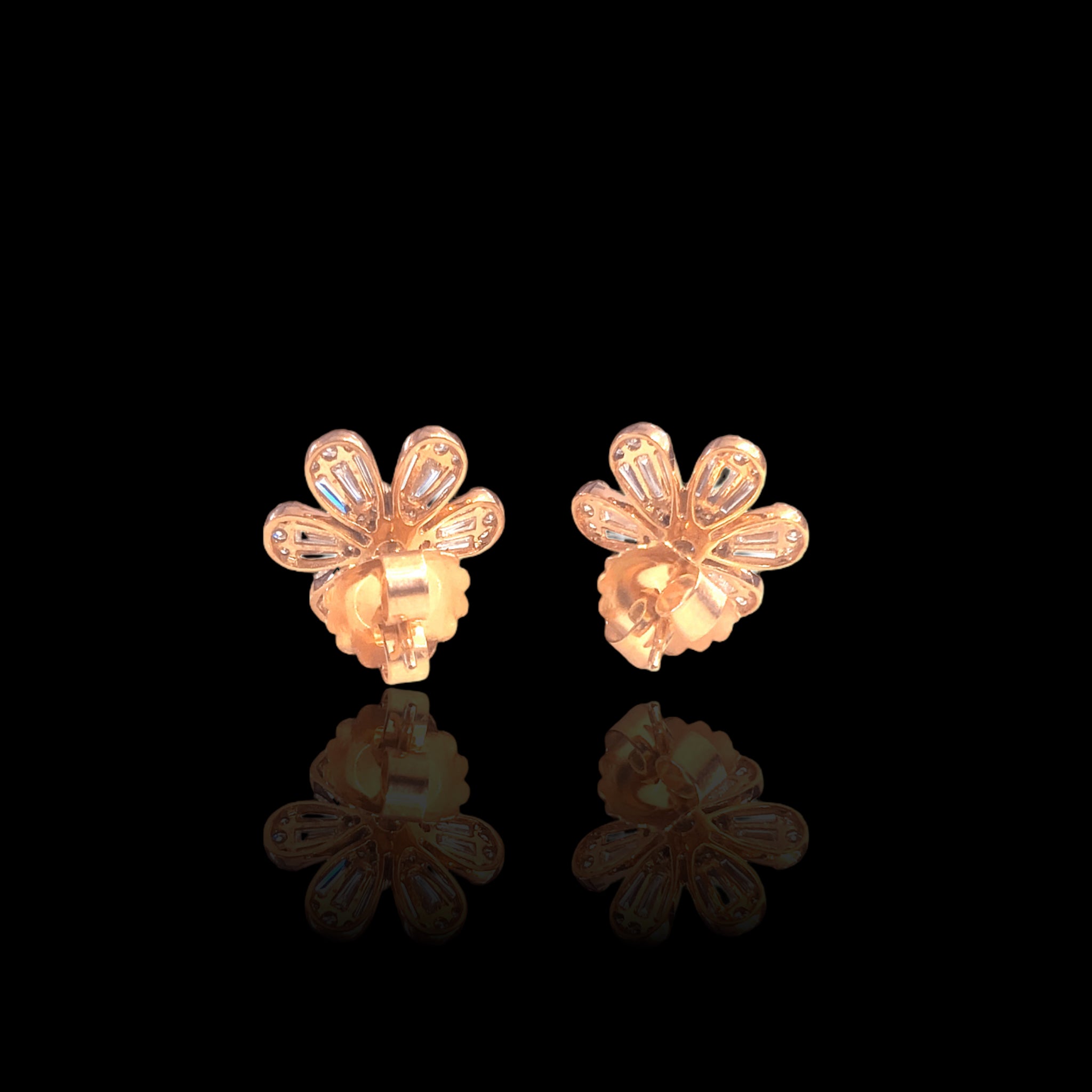 Diamond Flower Earrings