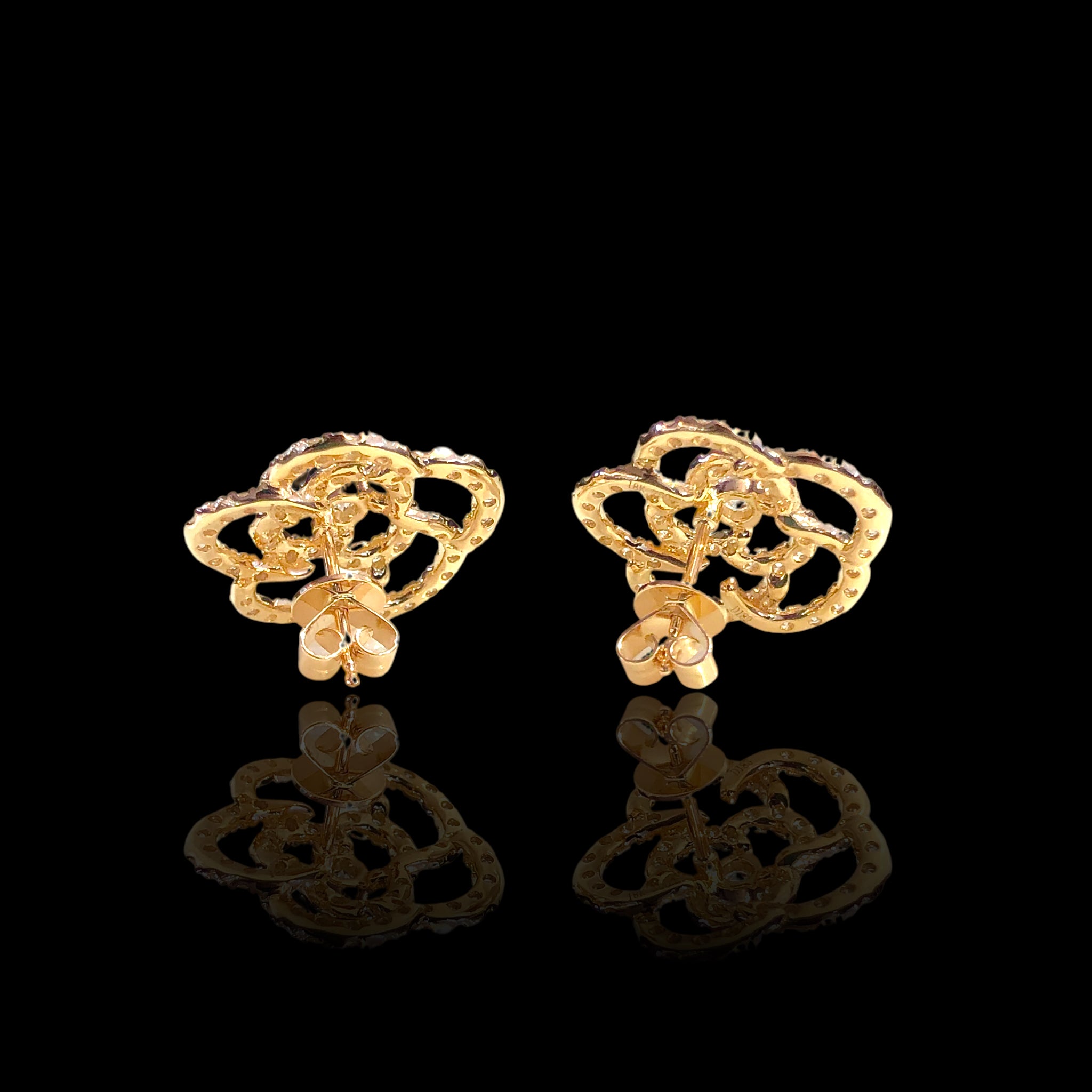 Mini Flower Knot Diamond Earrings