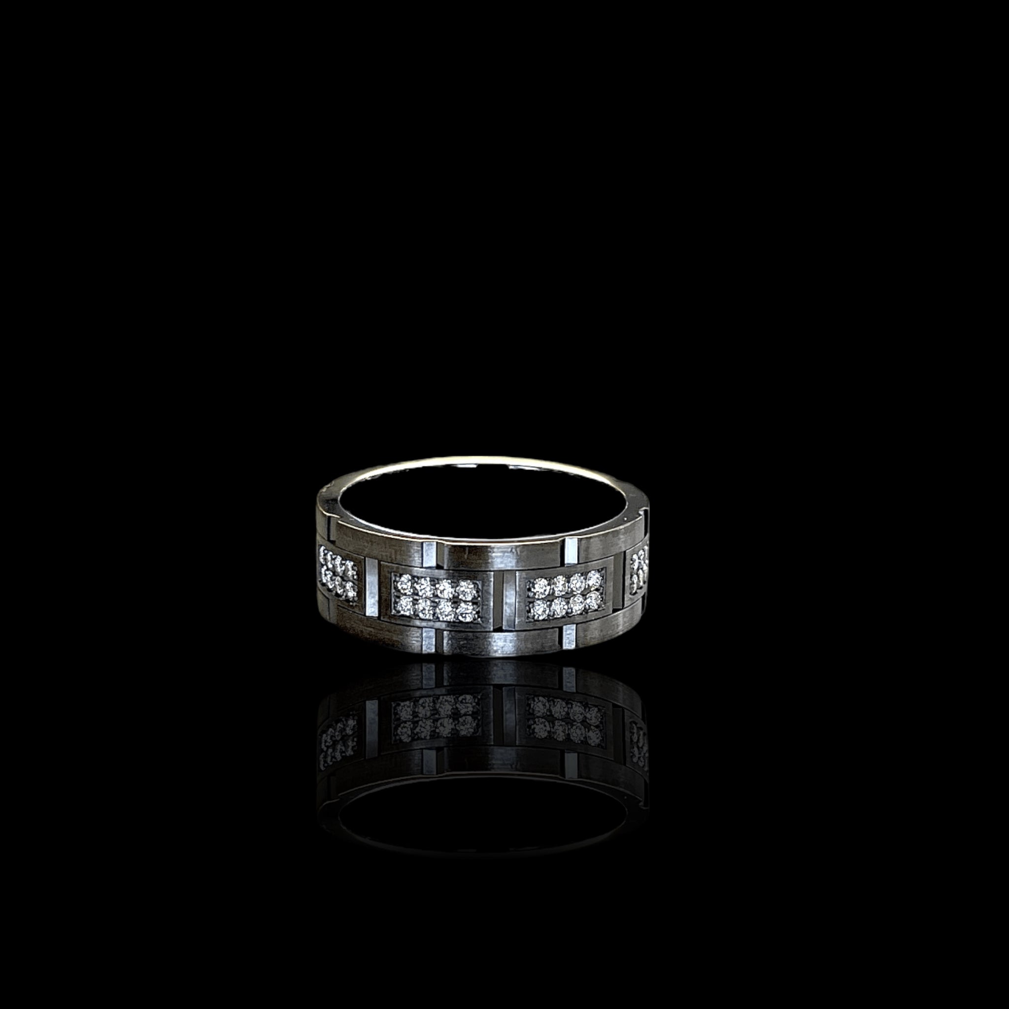 Black Rhodiumized Mens Eternity Band