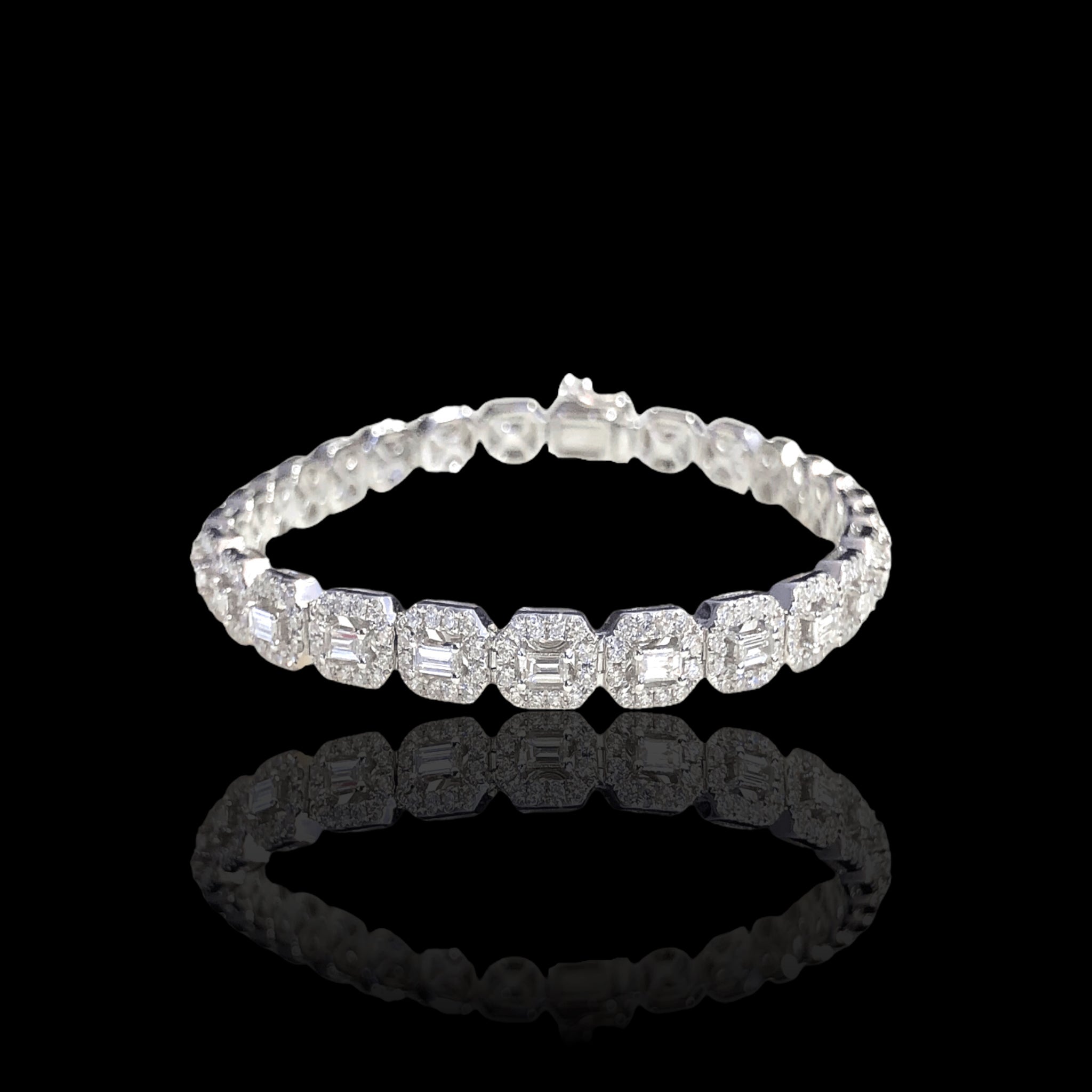 Emerald Cut Diamond Tennis Bracelet