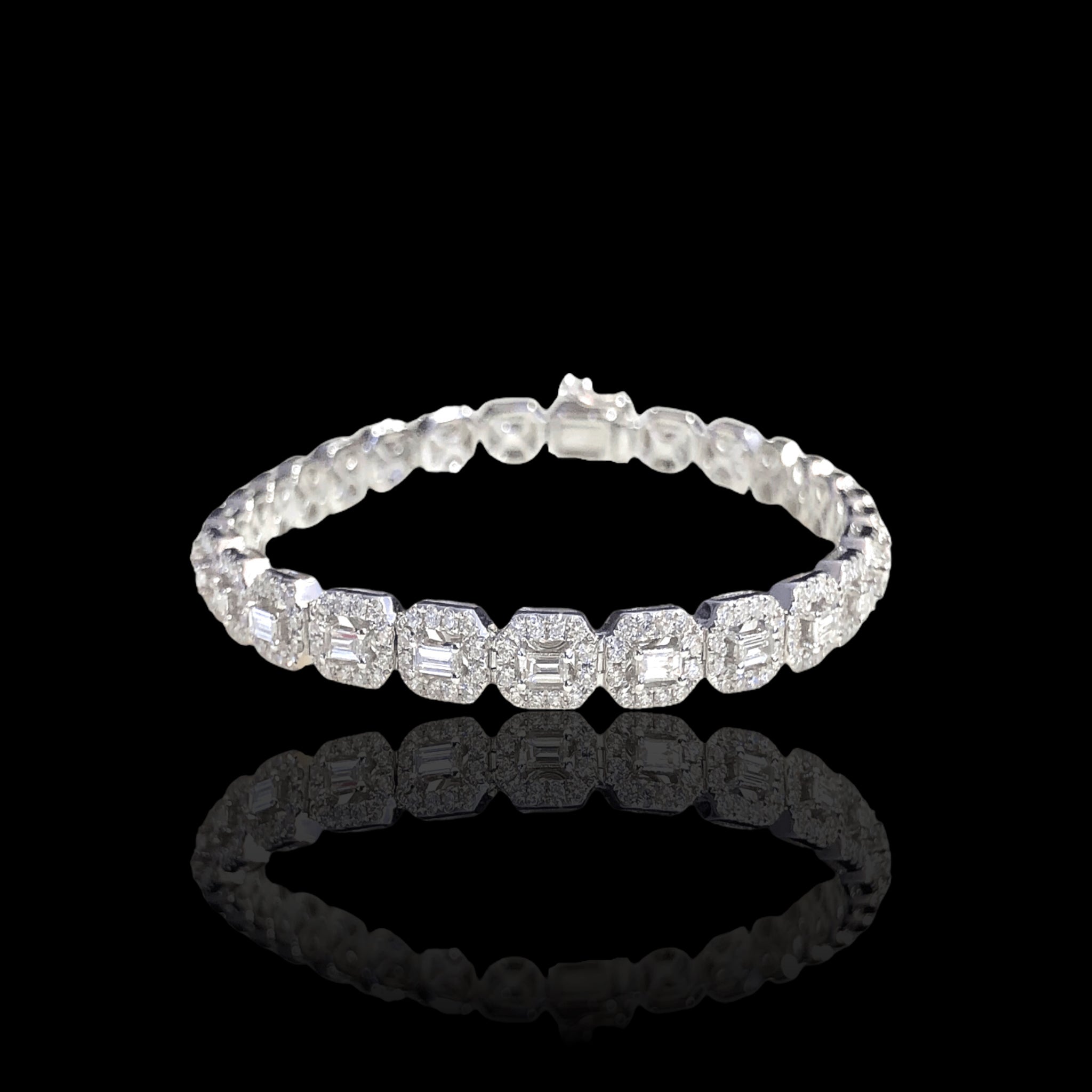 Emerald Cut Diamond Tennis Bracelet