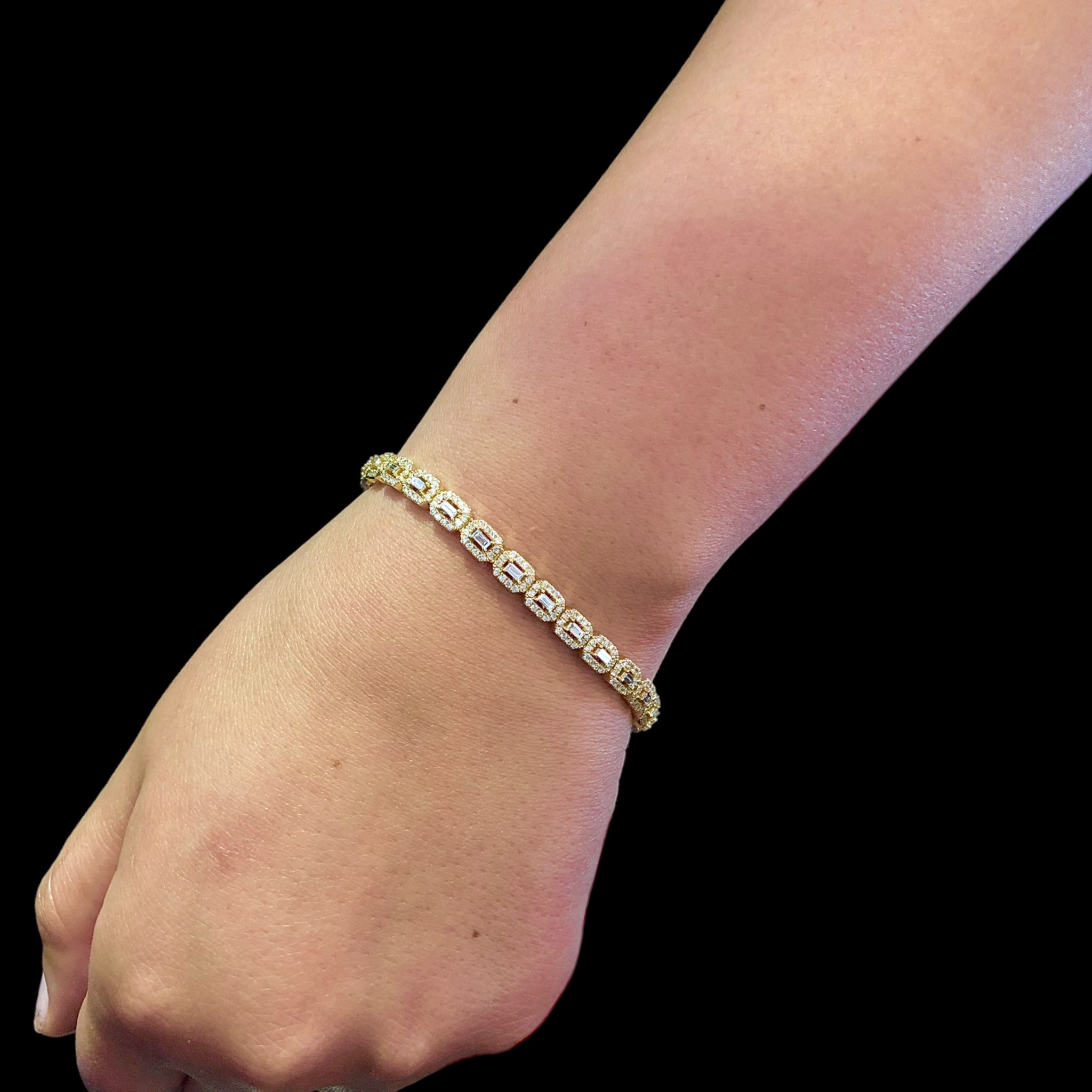 Emerald Cut Diamond Tennis Bracelet