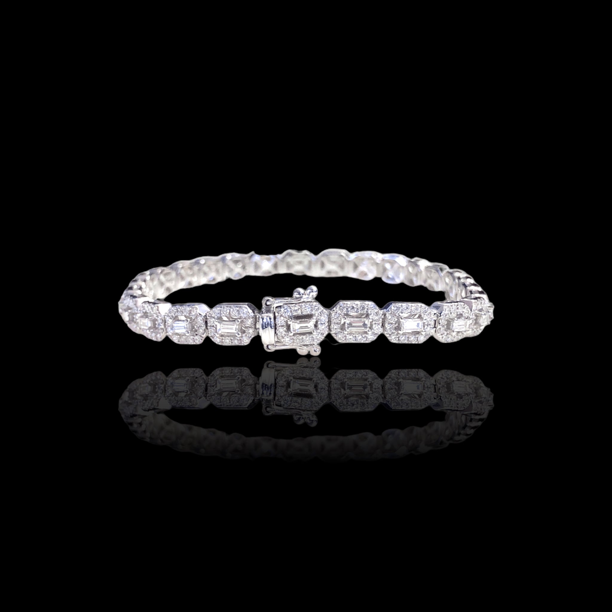 Emerald Cut Diamond Tennis Bracelet