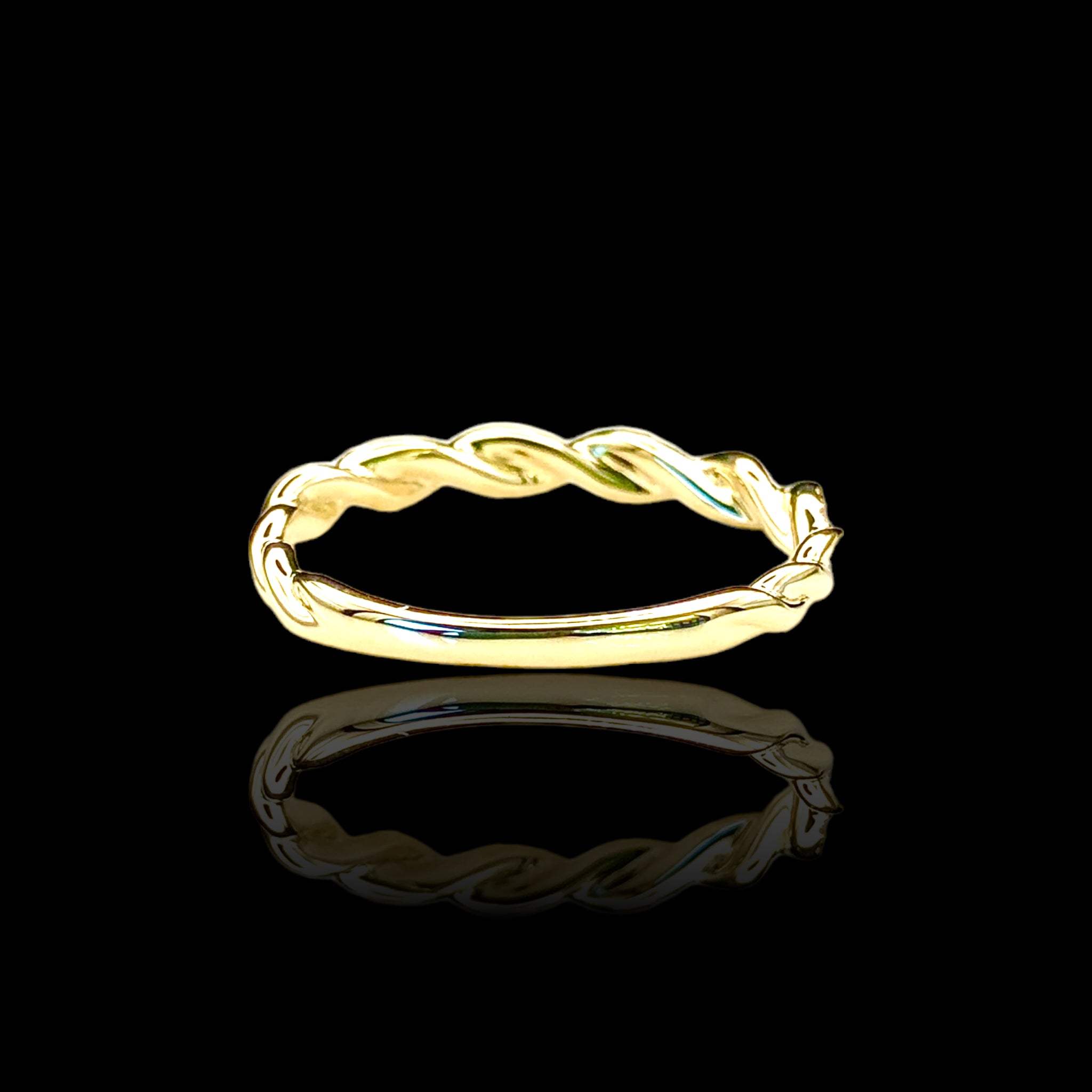 Thin Halfway Diamond Twist Ring