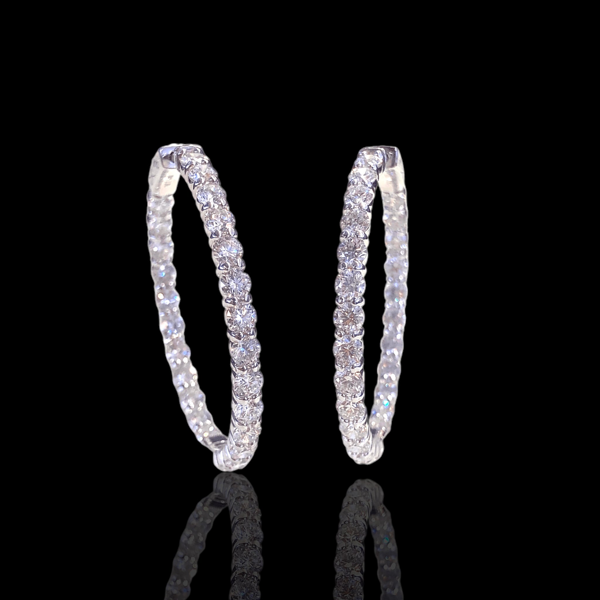 Round Large Diamond Hoops