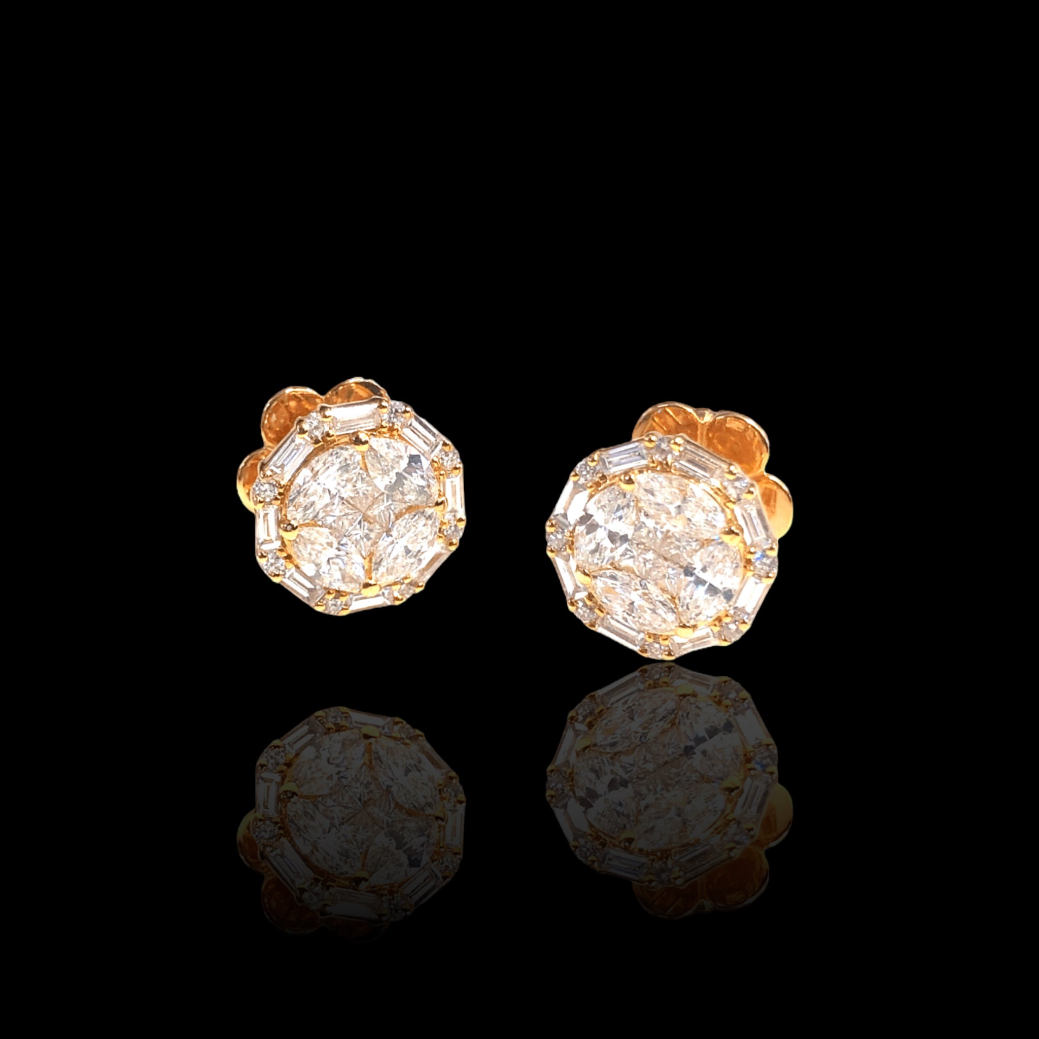 Octagon Diamond Earrings