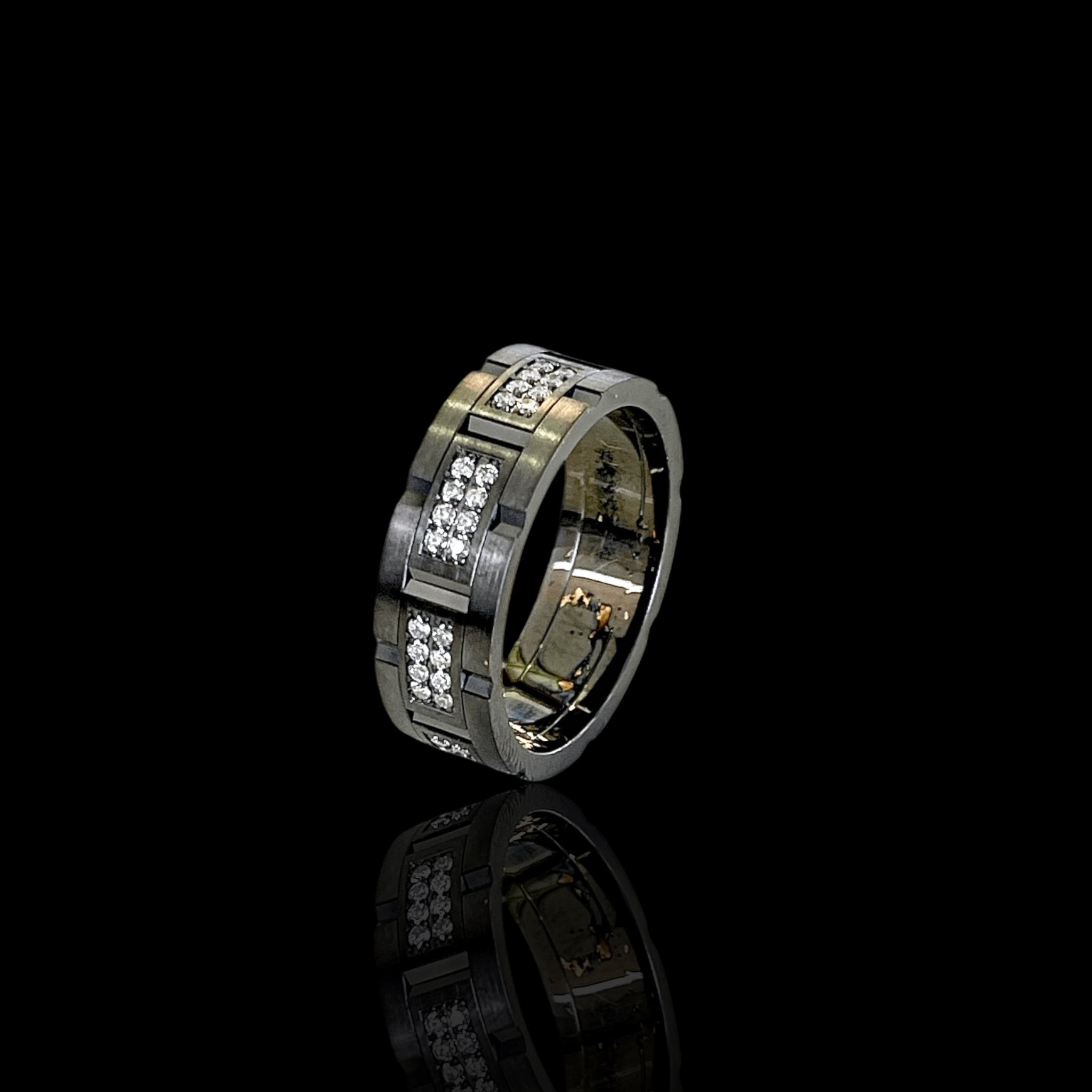 Black Rhodiumized Mens Eternity Band