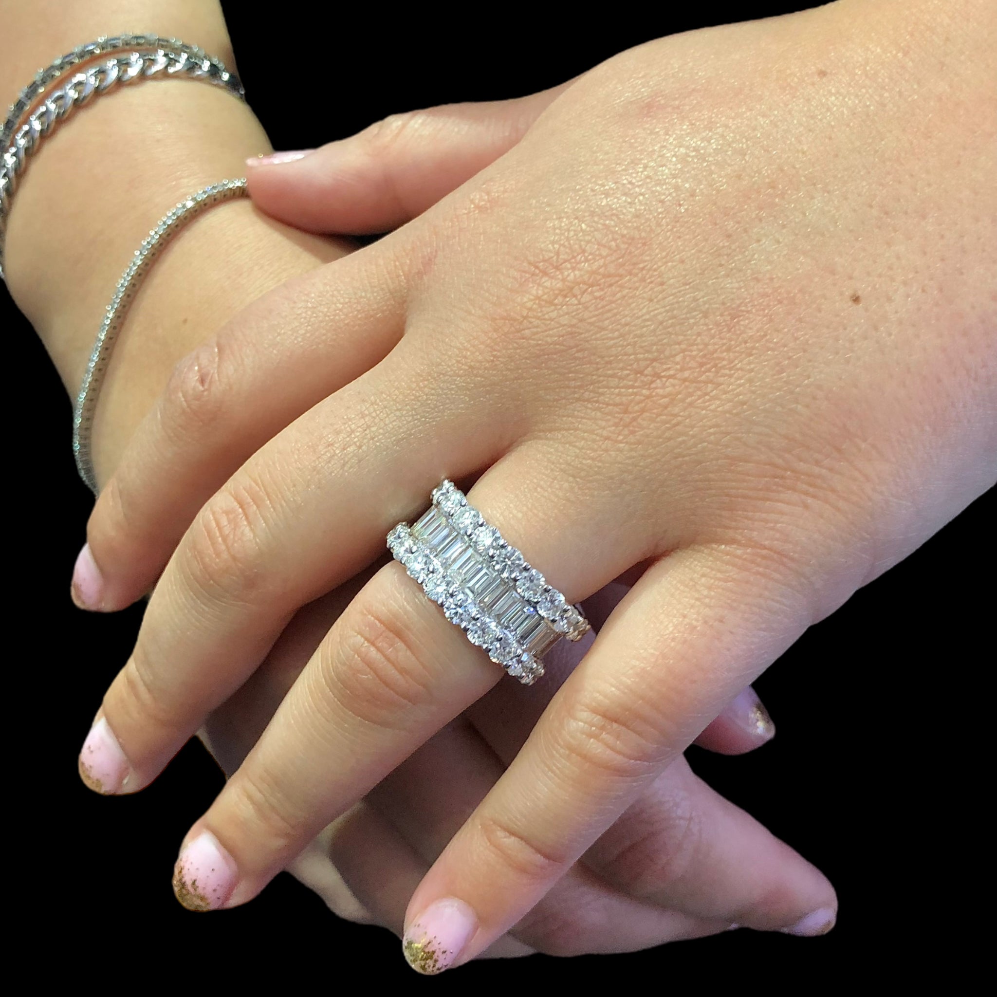 Large Baguette & Round Eternity Band