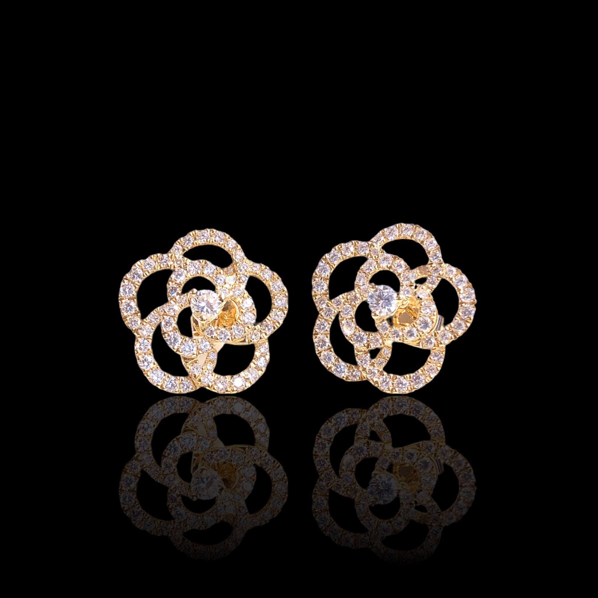 Flower Knot Diamond Earrings