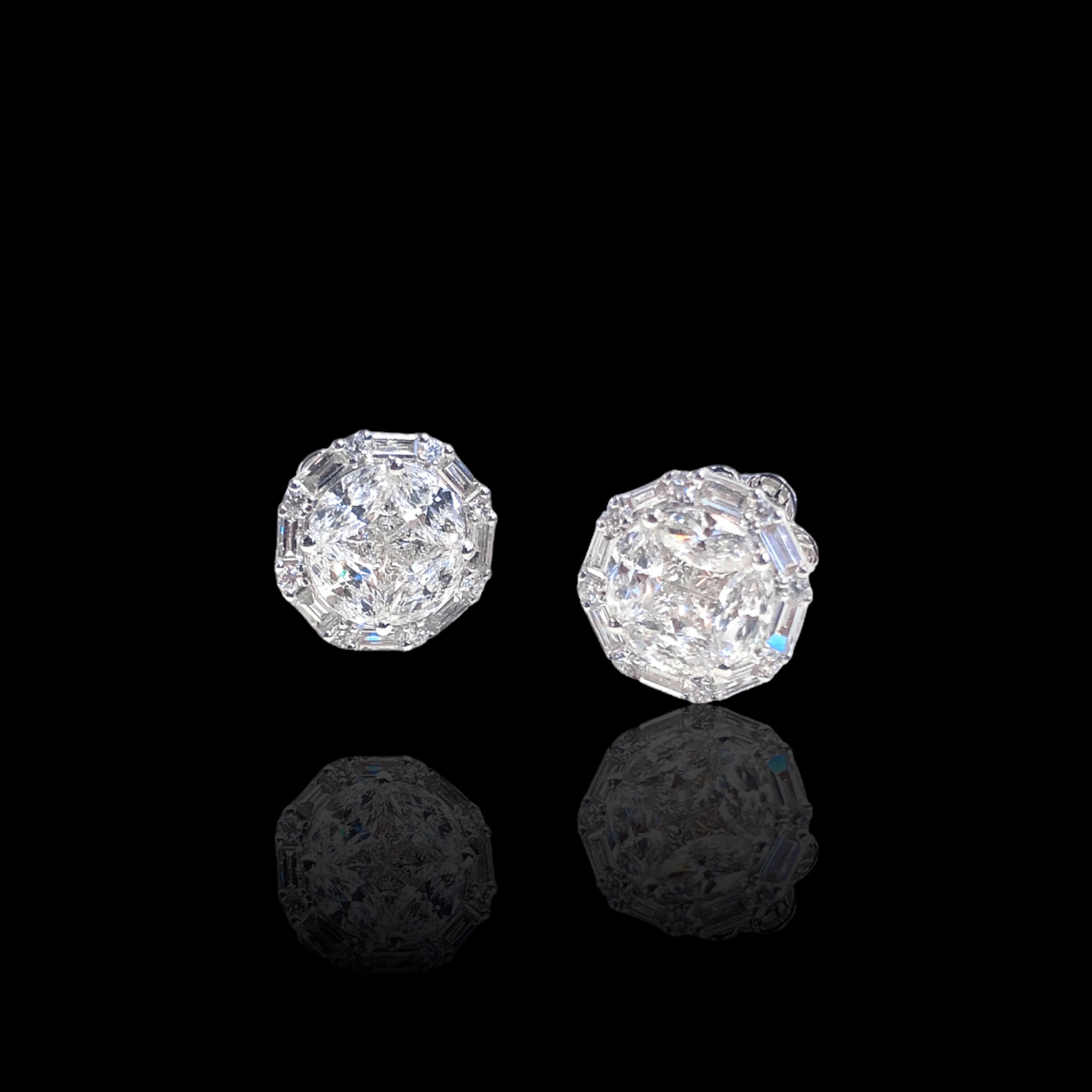 Octagon Diamond Earrings
