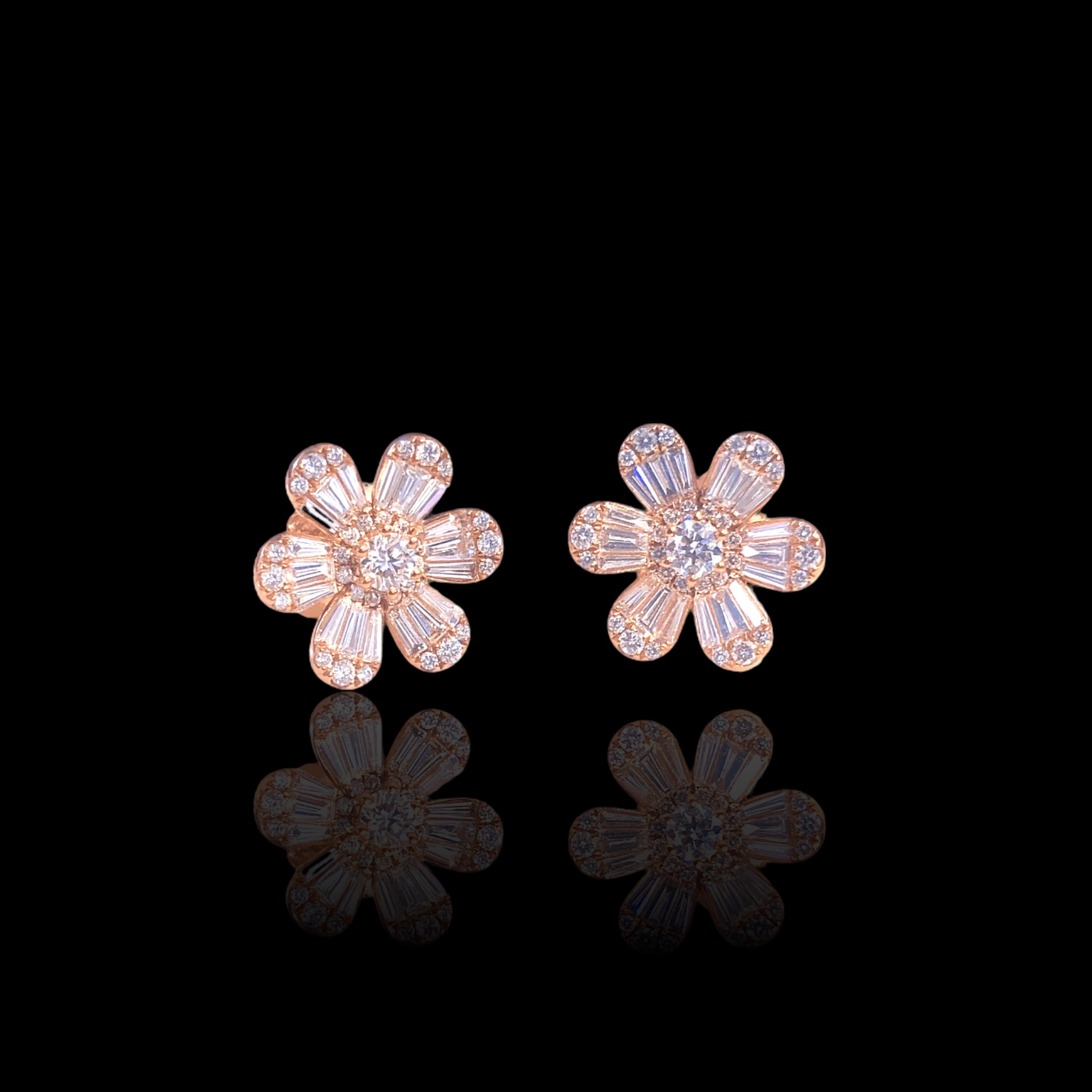 Diamond Flower Earrings