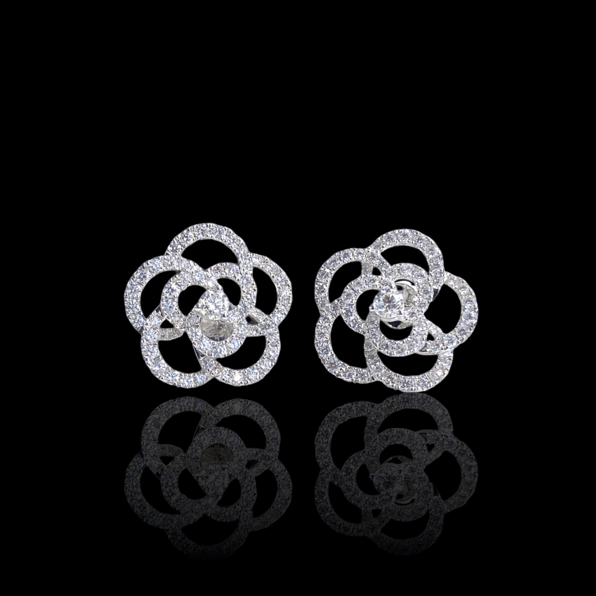 Flower Knot Diamond Earrings