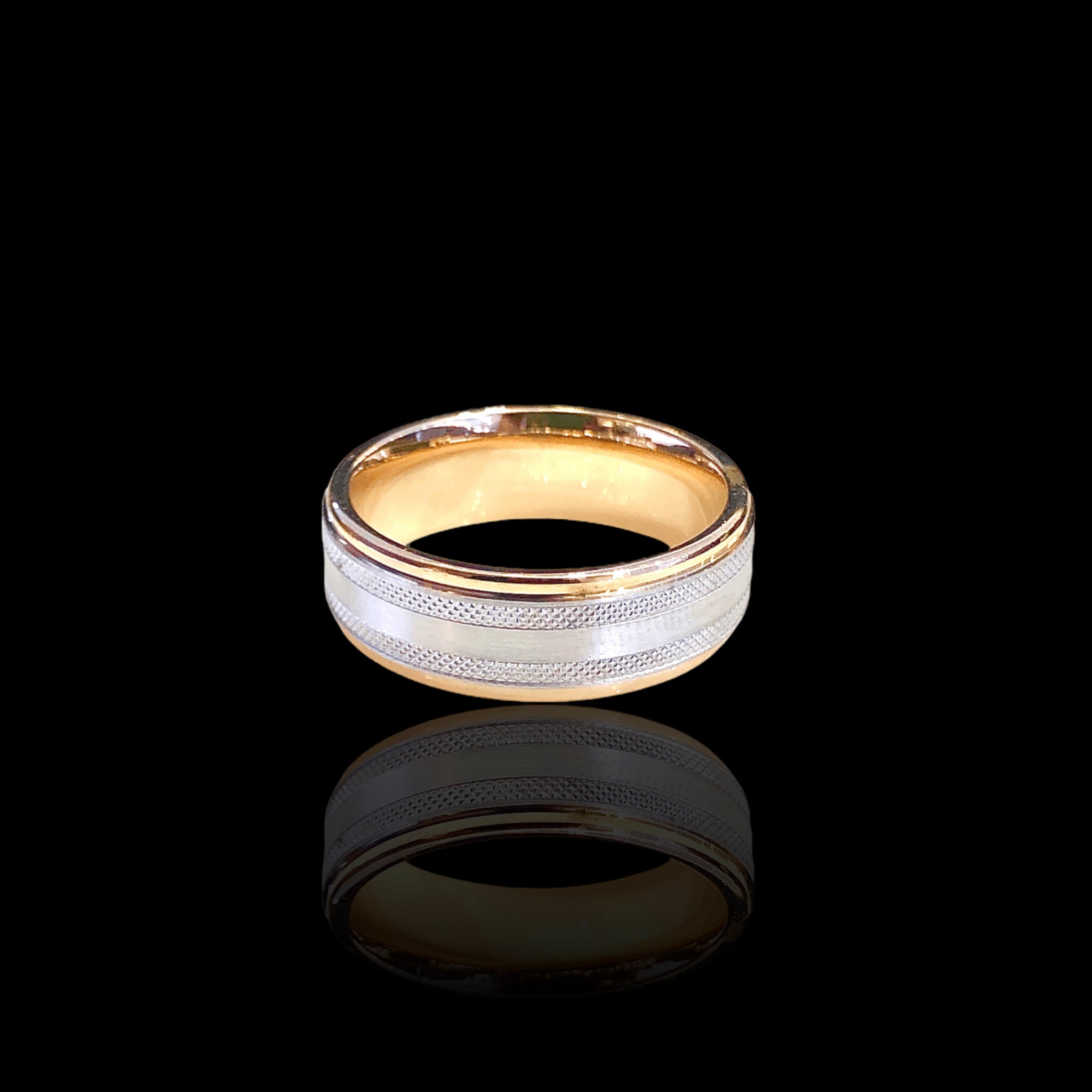 Diamond Pattern Mens Wedding Band