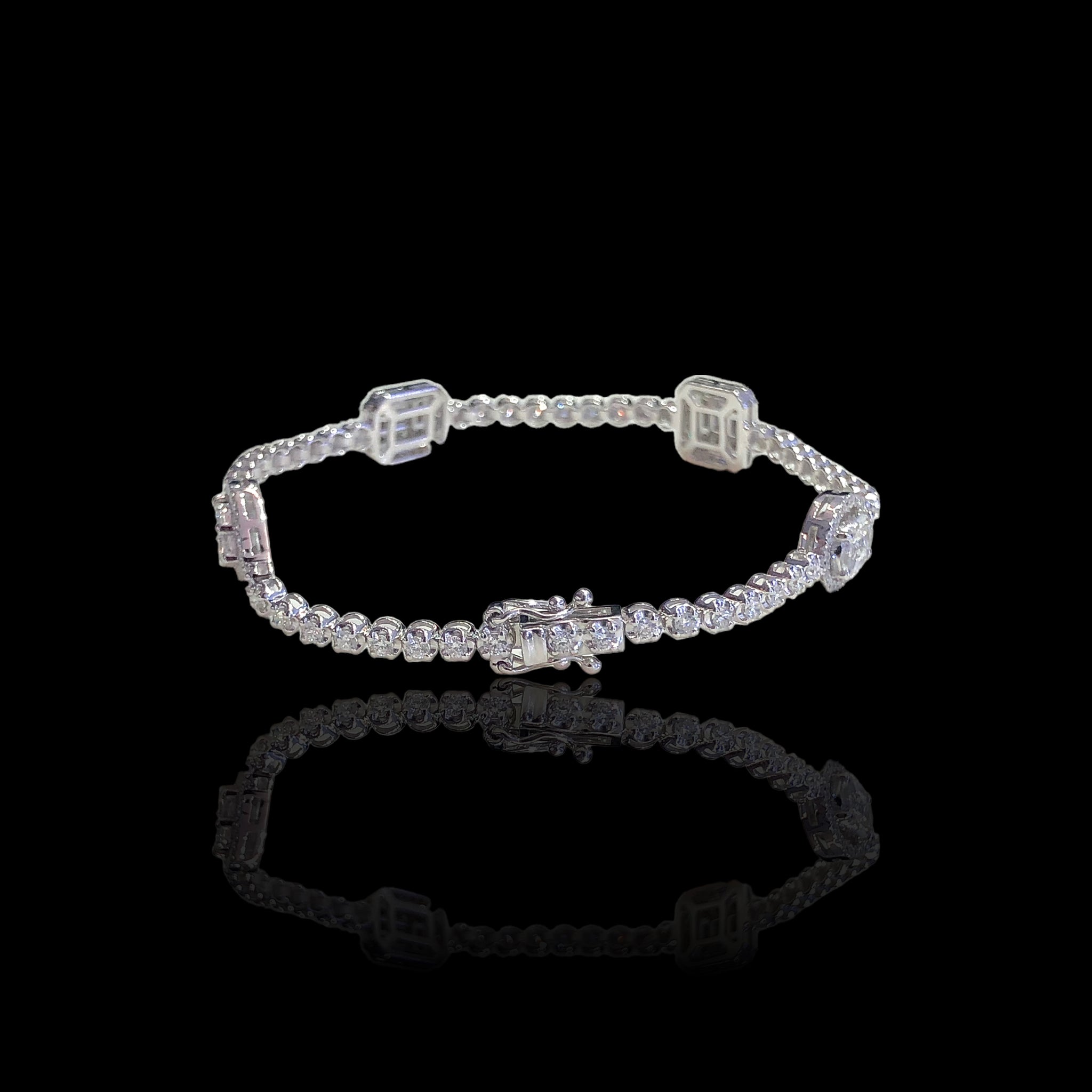 Multi-Shape Diamond Tennis Bracelet