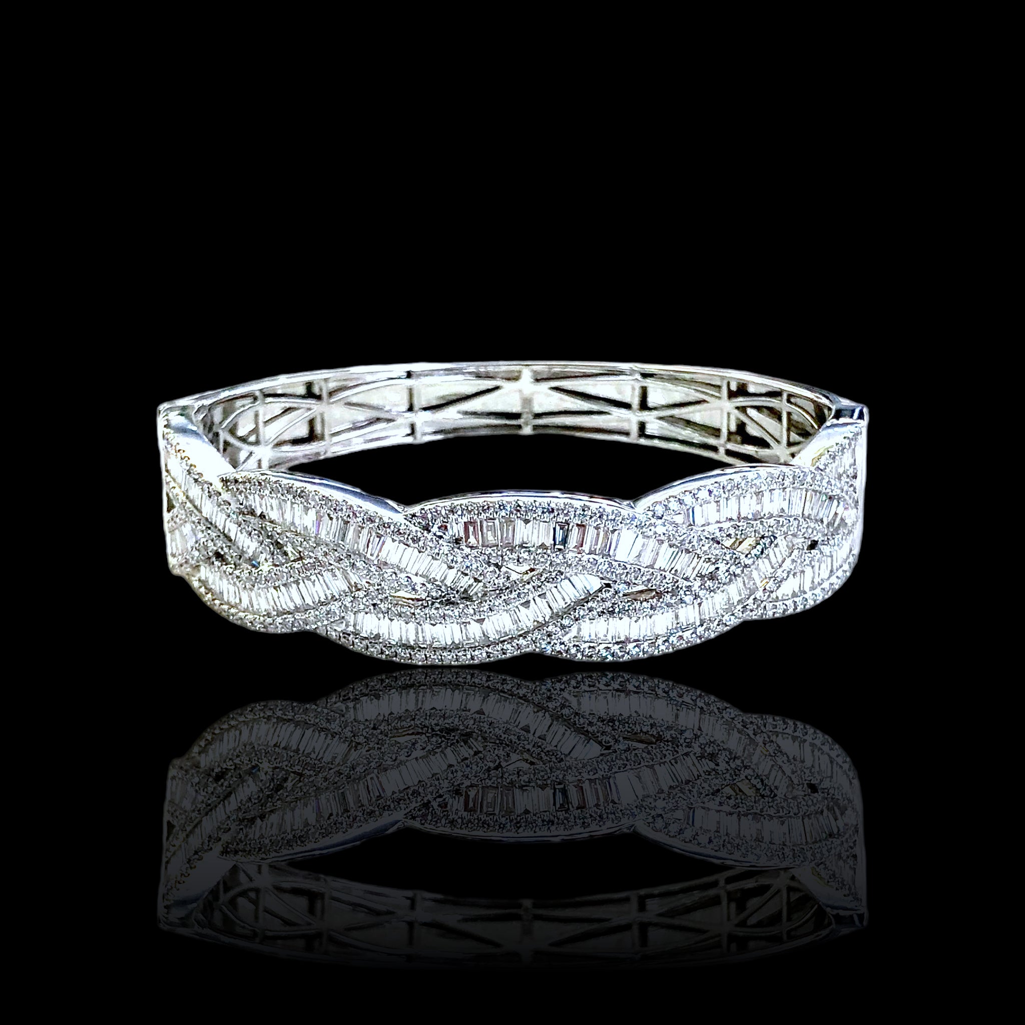 Intertwine Twist Diamond Bangle