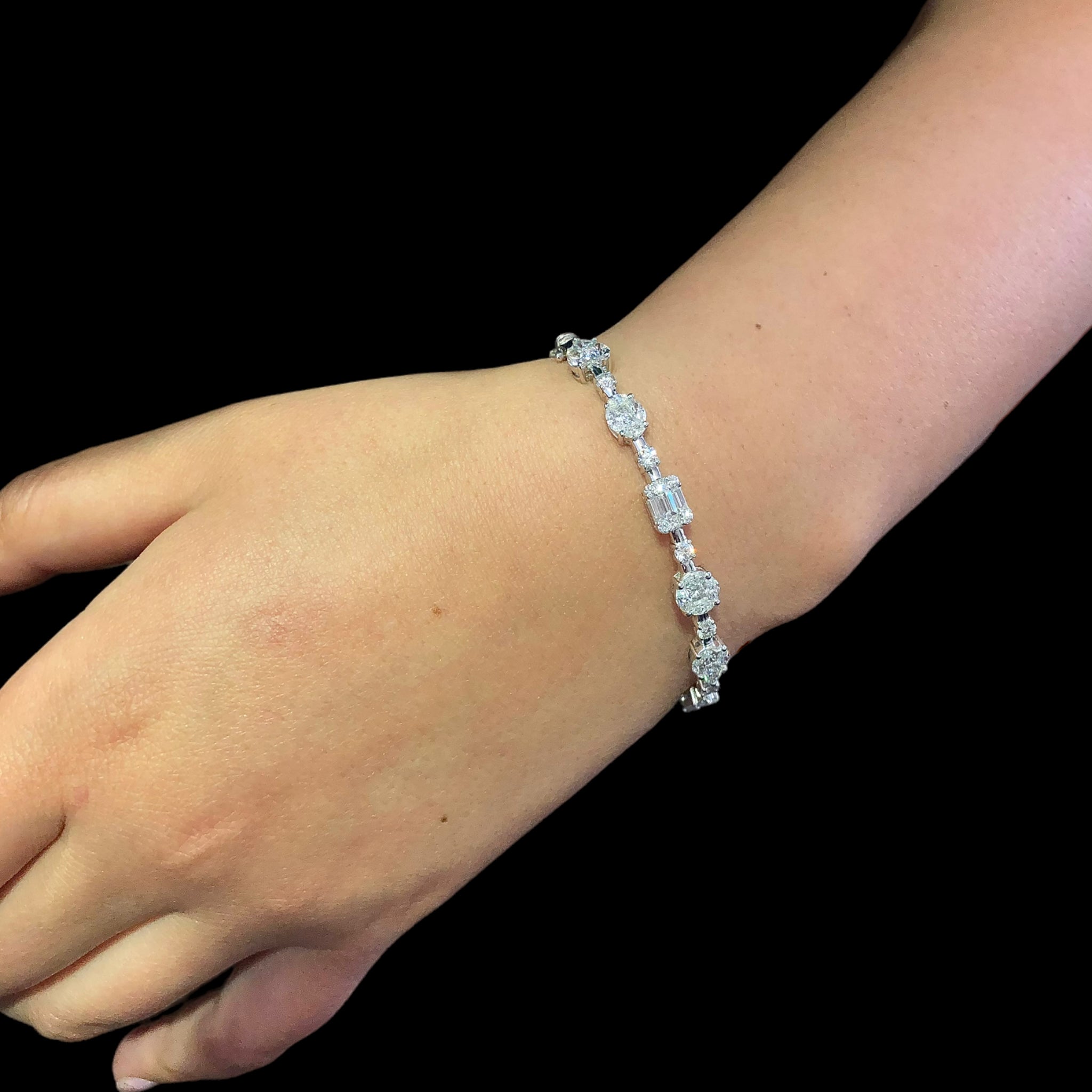 Multi-Shape Diamond Bangle