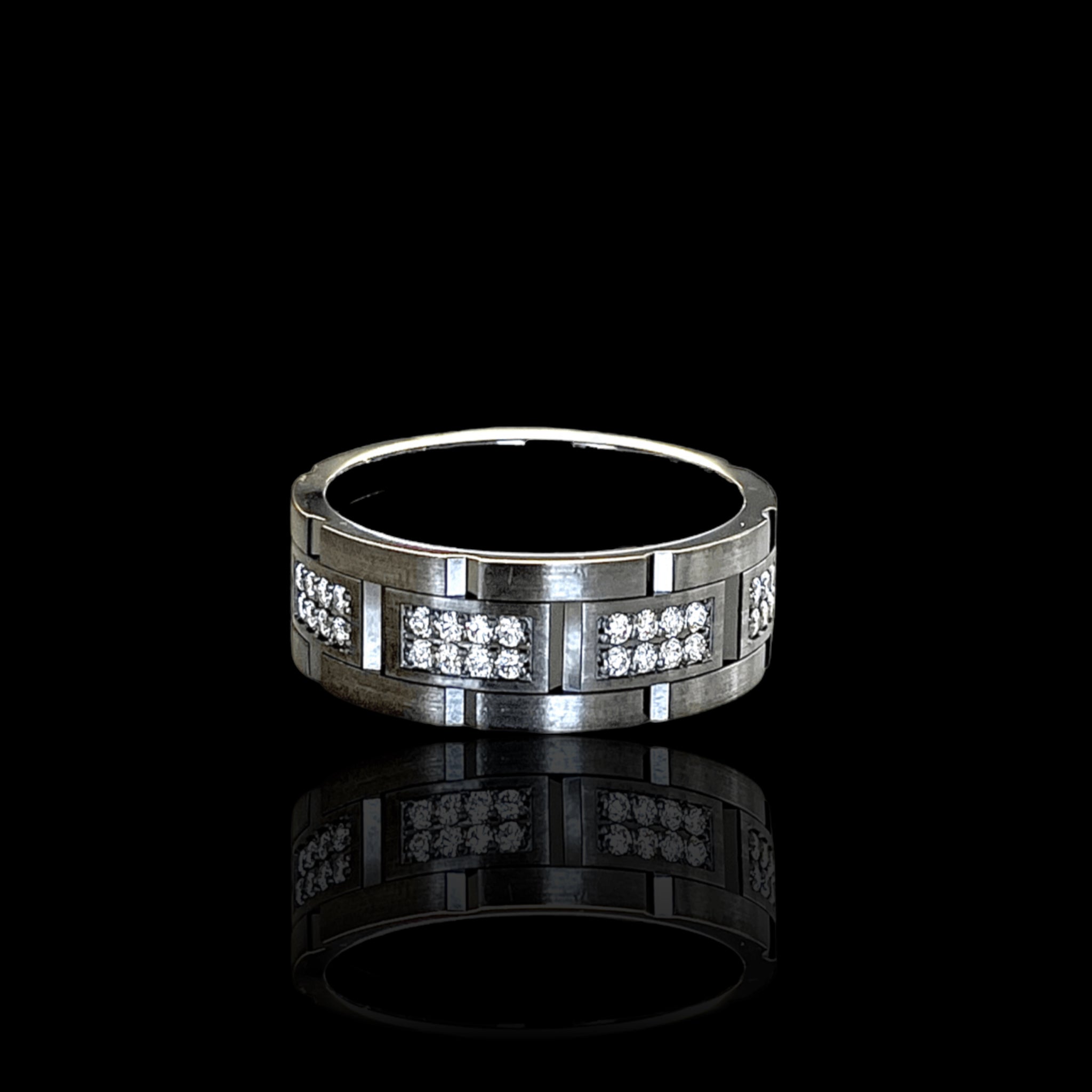 Black Rhodiumized Mens Eternity Band