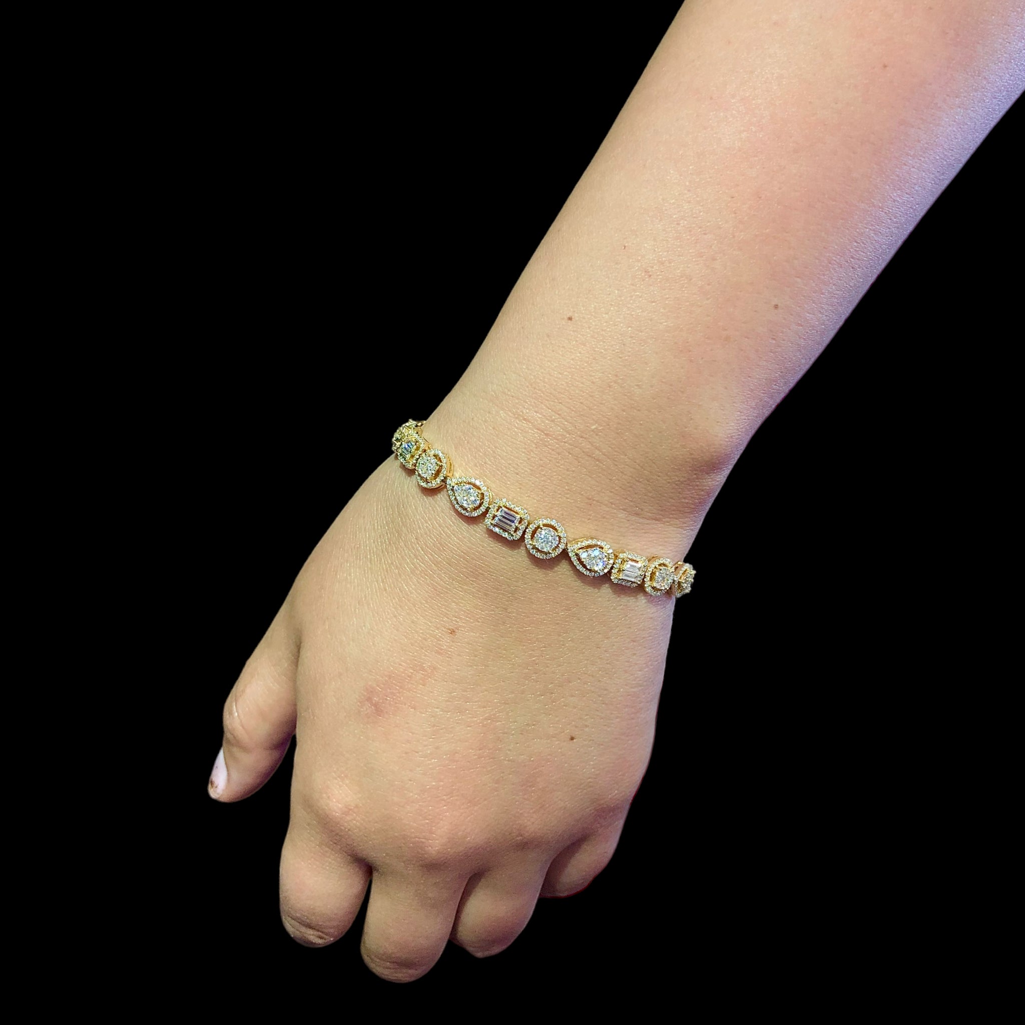 Multi-Shape Diamond Tennis Bracelet