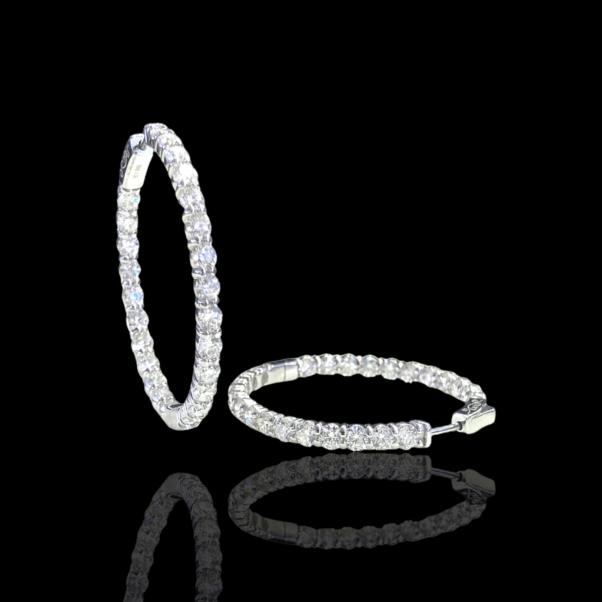 Round Large Diamond Hoops