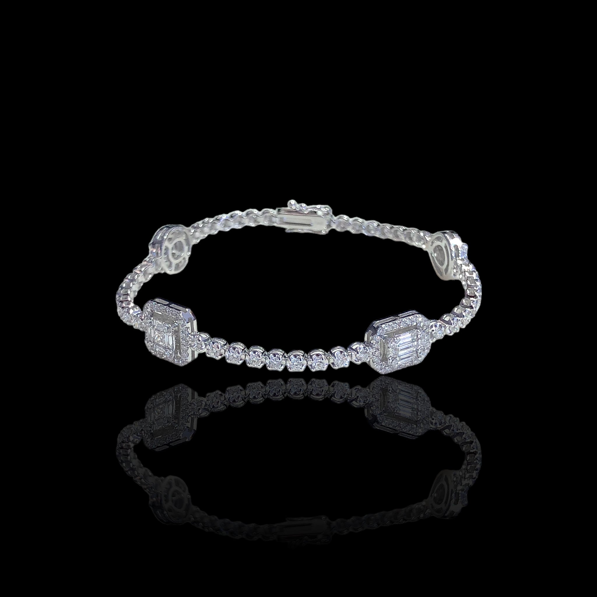 Multi-Shape Diamond Tennis Bracelet