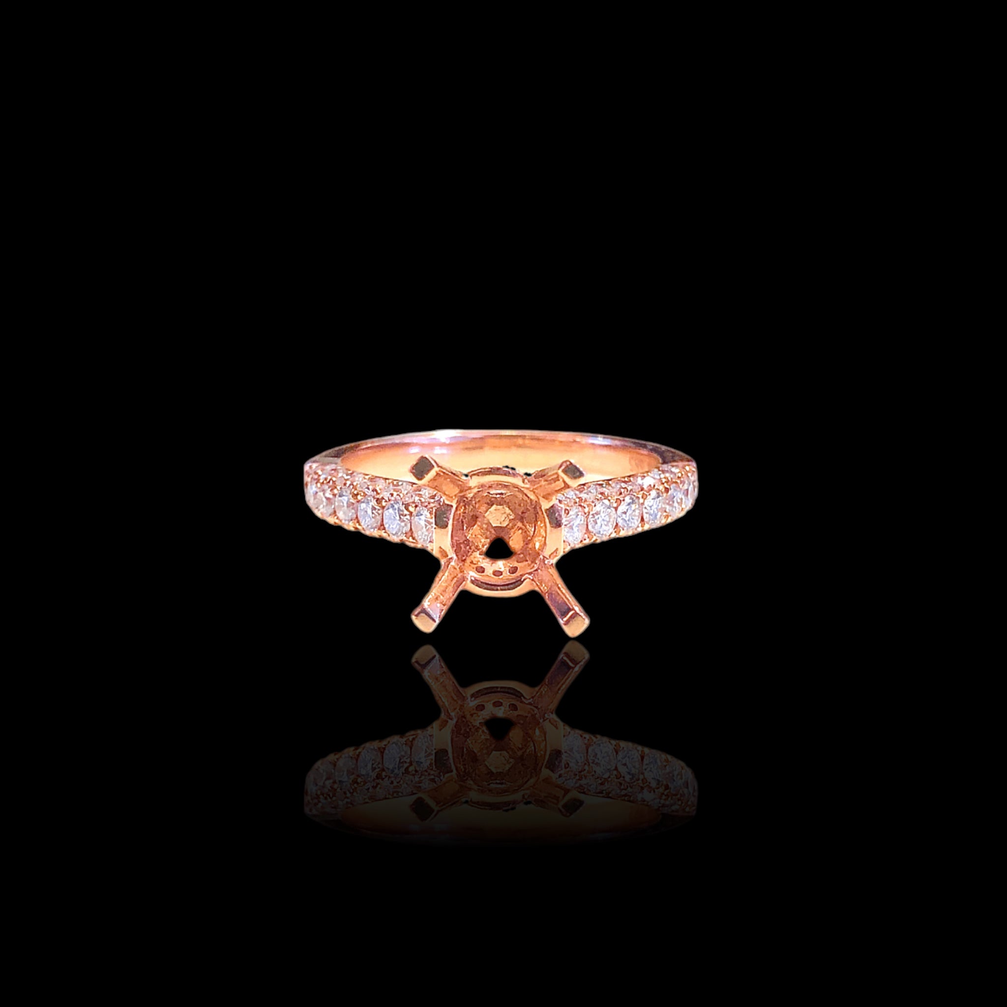 Round 3D Pave Diamond Setting