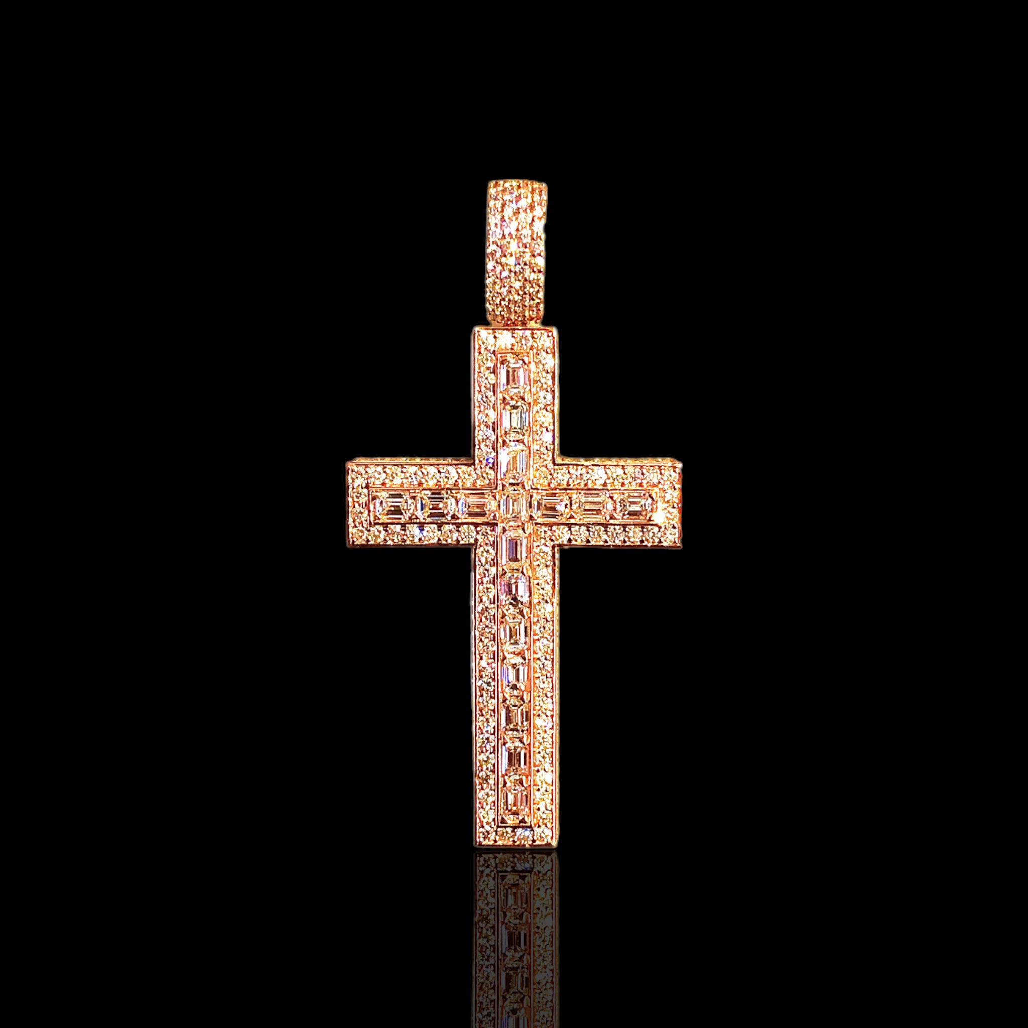 Baguette & Round Diamond Cross