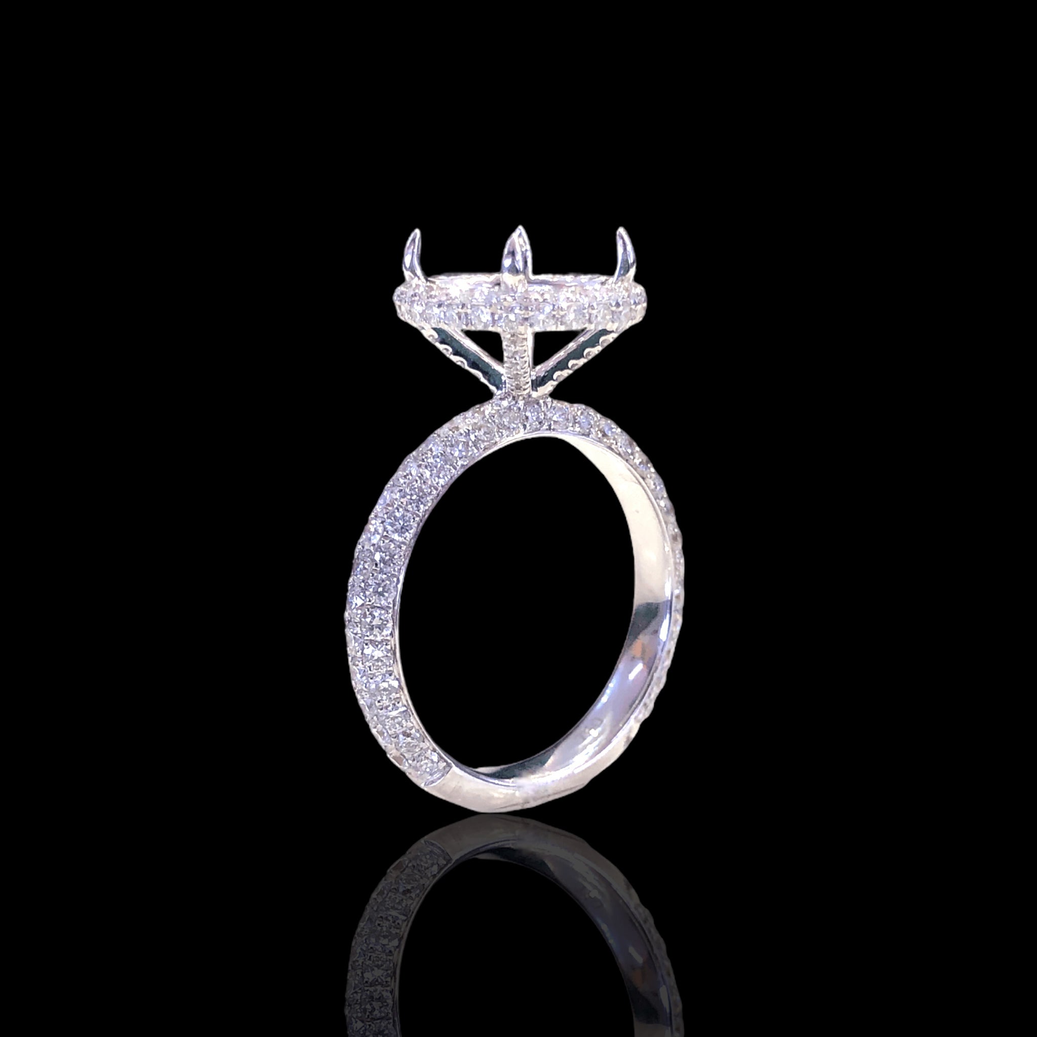 Oval Pave 3D Halo Setting